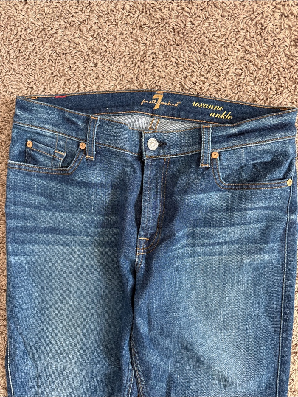 7 For All Mankind Medium Blue Ankle Jeans